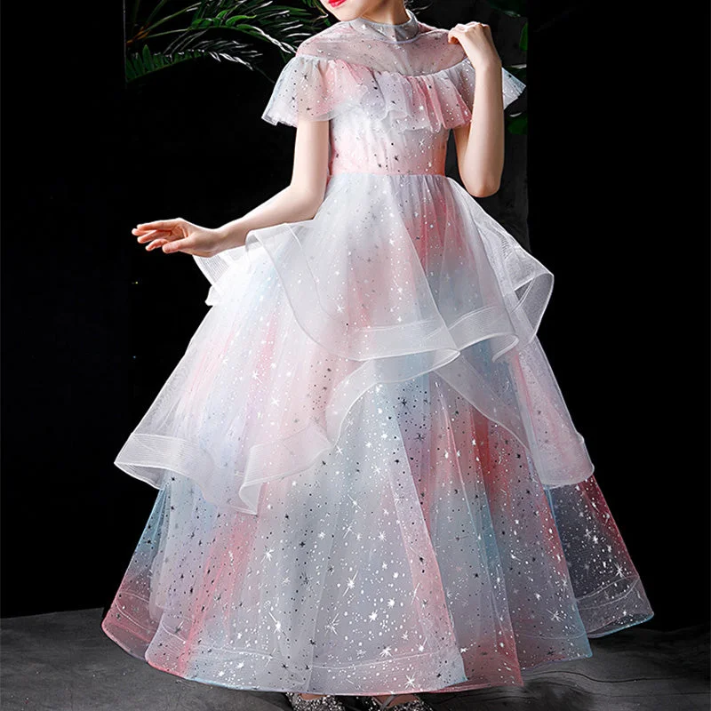 Women's Fashion-Forward Apparel Toddler Ball Gowns Girl Rainbow Wedding Pageant Irregular Party Princess Dress