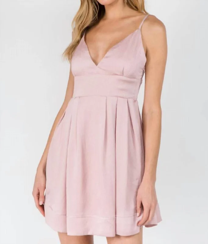 Women's Wedding Apparel Flare Cocktail Mini Dress In Pink