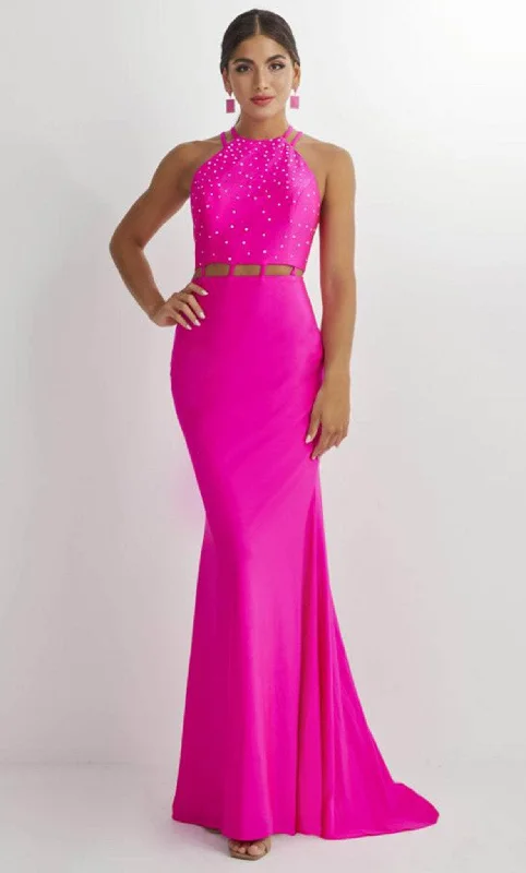 Stylish Outerwear Clothing For Women Studio 17 Prom 12901 - Sleeveless Halter Neck Prom Gown