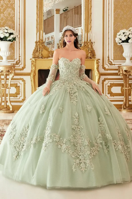 Casual Chic Clothing For Women Layered Floral Ball Gown Quinceanera Dress Evening Gown Luxurious Dress Valentine's Day Quinceanera Chapel Train Short Sleeve Off Shoulder with Appliques