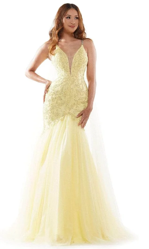 Women's Evening Apparel Colors Dress - Appliqued Mermaid Prom Gown G962