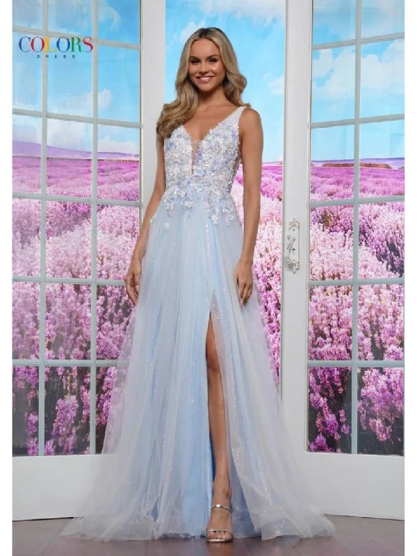 Women's Stylish Outdoor Outfit Colors 3499 A Line Long Formal 3D Floral Prom Dress