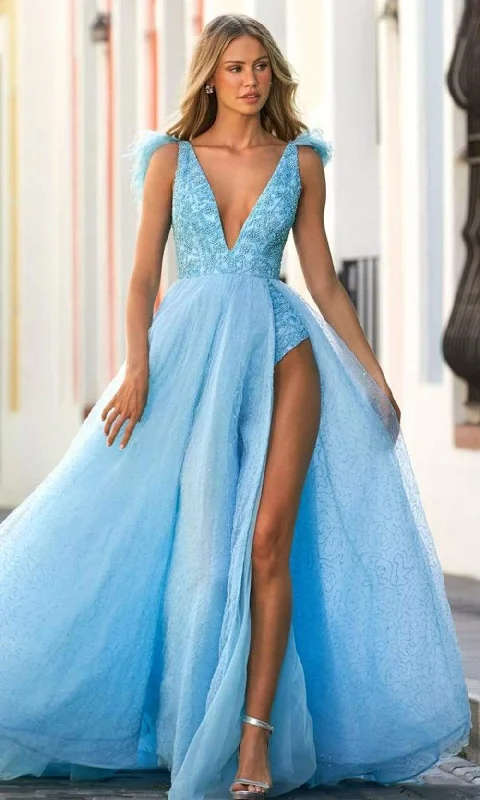 Fashionable Women's Clothes Sherri Hill - 54791 Plunging V-Neck Beaded Ball Gown