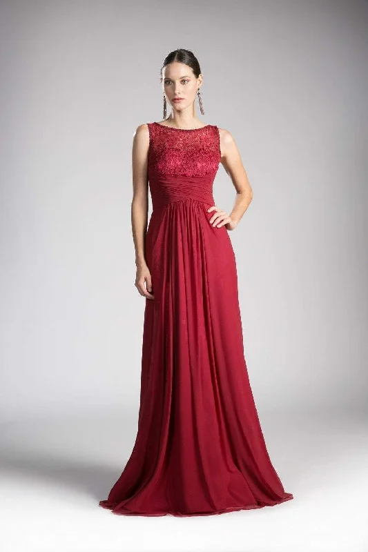 Women's Elegant Apparel Cinderella Divine - CH525 Bateau Neckline Ruched Empire Waist Gown