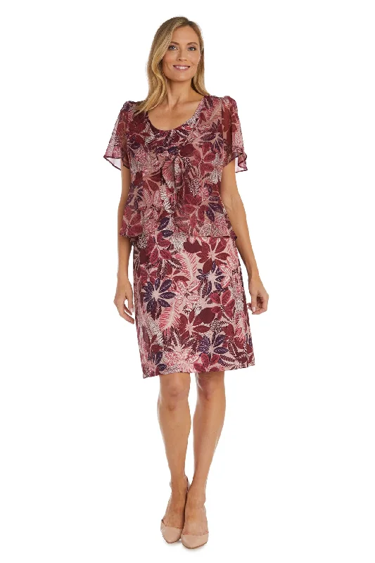 Women's Clothing And Garments Sets R&M Richards 9526 Floral Print Short Formal Dress