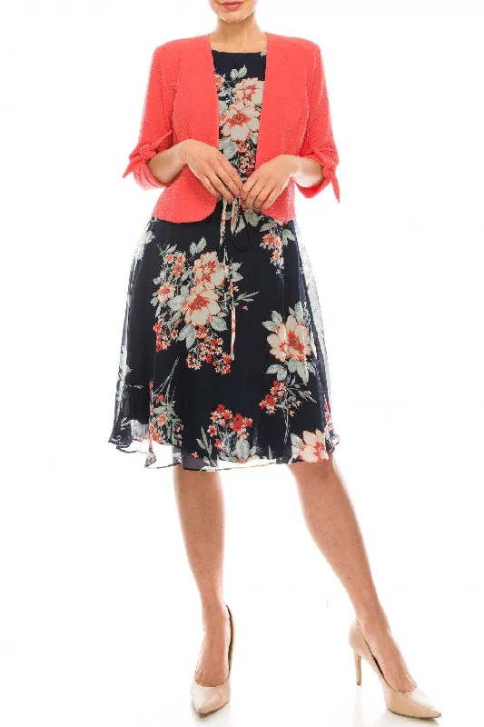 Women's Outdoor Attire Studio One Floral Printed Two Piece Jacket Dress