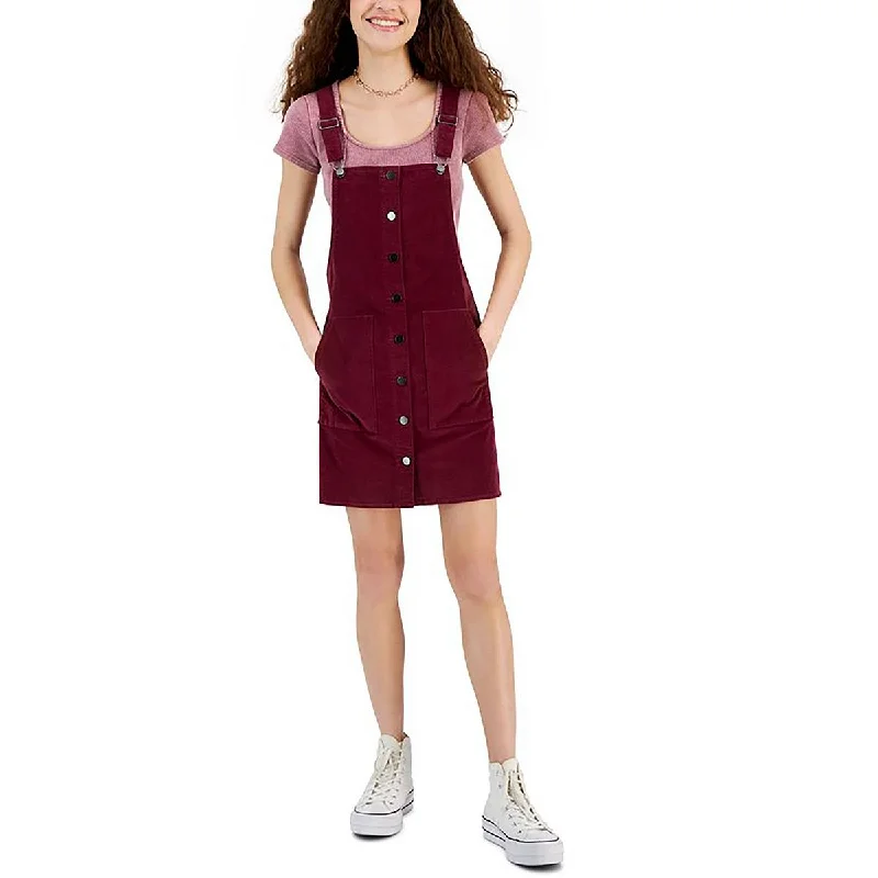 Comfortable Outfit For Women Womens Pockets Overall Mini Dress