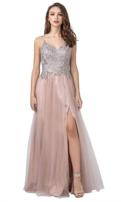 Women's Apparel And Garments Aspeed Design - L2447 Embroidered Bod Glittery A-Line Gown