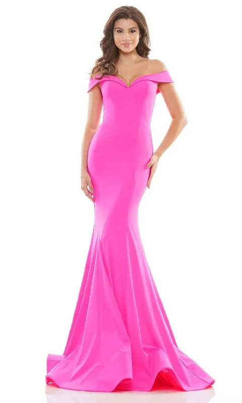 Women's Formal Apparel Colors Dress - 2709 Off Shoulder Draped Mermaid Gown