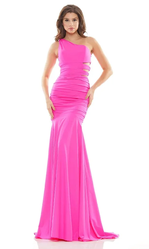 Women's Occasion Wear Clothes Colors Dress - 2693 One Shoulder Cutout Gown