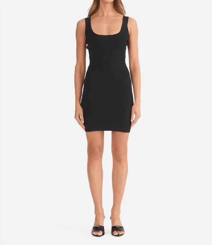 Women's Athletic Clothes Evie Luxe Knit Mini Dress In Black