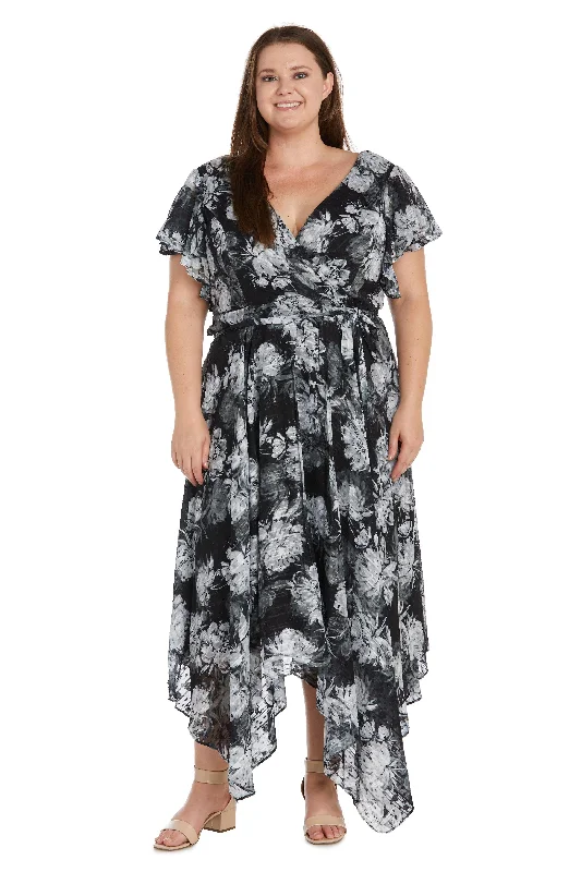 Women's Stylish Outdoor Outfit Nightway High Low Plus Size Floral Dress 22163W