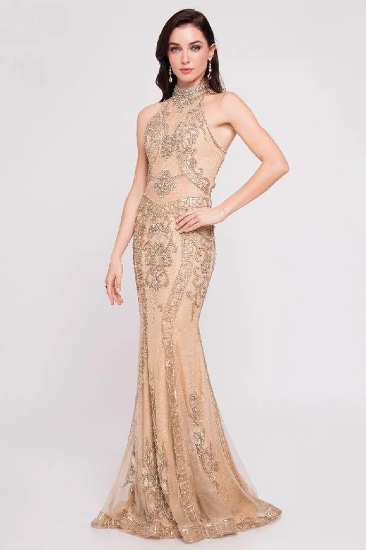 Women's Clothes And Apparel Sets Terani Couture - 1811GL6433X Beaded Lace High Neckline Long Gown