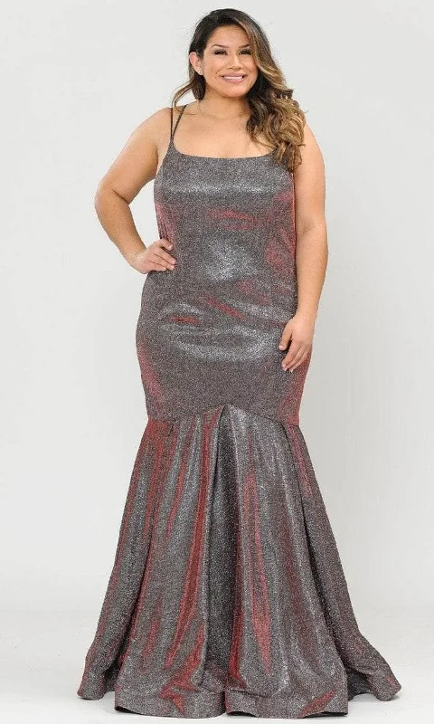 Sustainable Women's Apparel Poly USA W1102 - Square Neck Metallic Evening Gown