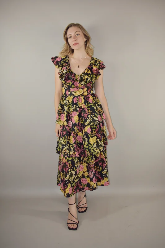 Women's Clothing Apparel midnight floral dress