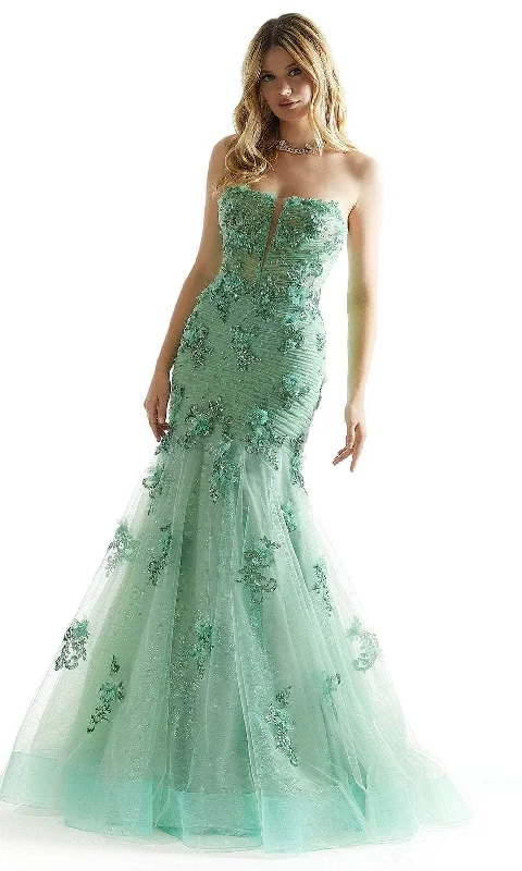 Modern Women's Clothes Mori Lee 49008 - 3D Floral Mermaid Prom Dress