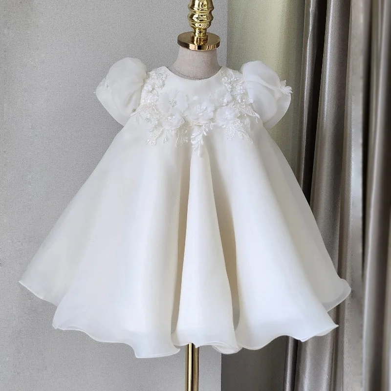 Women's Seasonal Clothes Baby Girl Christening Dress Flower Wedding Princess Dress