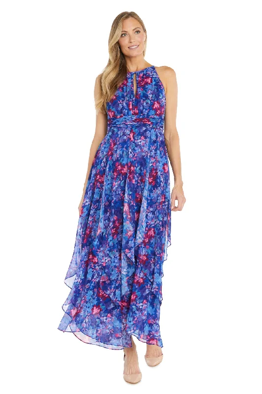 Women's Transitional Attire R&M Richards 3048 Long Floral Print Formal Dress