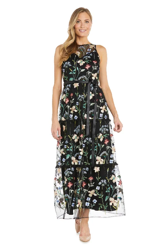 Women's Apparel And Garments R&M Richards 1828P Floral Long Formal Petite Dress