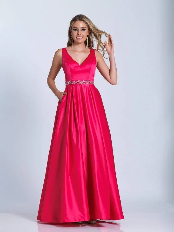 Women's Clothing Sets Dave & Johnny - Sleeveless Embellished Waist A-Line Gown 3530 - 1 pc Fuschia Pink In Size 10 Available