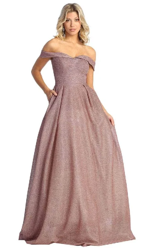 Formal Clothing For Women May Queen - Sweetheart Glittered Prom Gown MQ1915 - 1 pc Burgundy In Size 18 Available