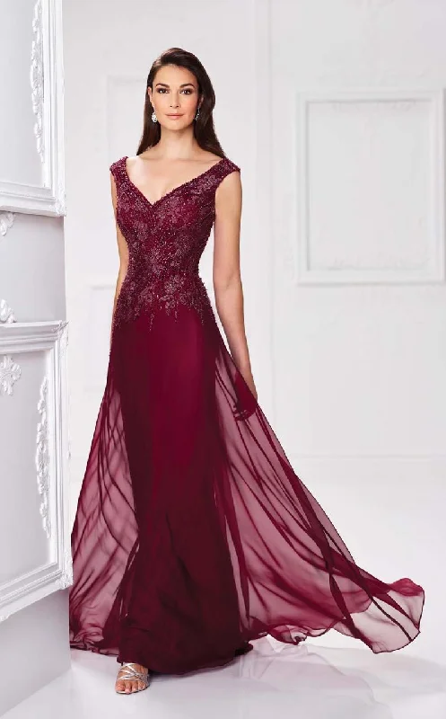 Women's Outerwear Attire Mon Cheri A-Line Gown 117903 - 1 pc Wine In Size 12 and 1 pc Wedgewood in Size 10 Available