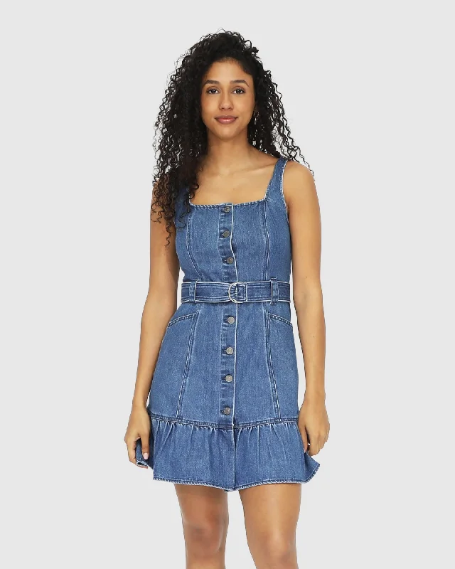 Casual Outfit For Women Reunite Denim Mini Dress