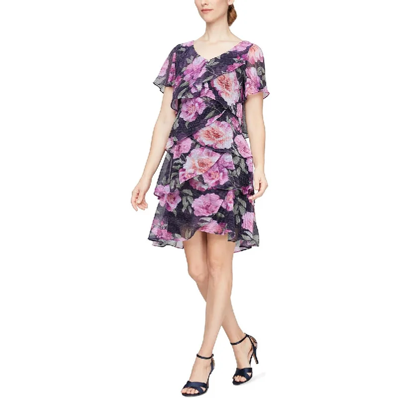 Timeless Women's Outfit Plus Womens Knee-Length Ruffled Mini Dress