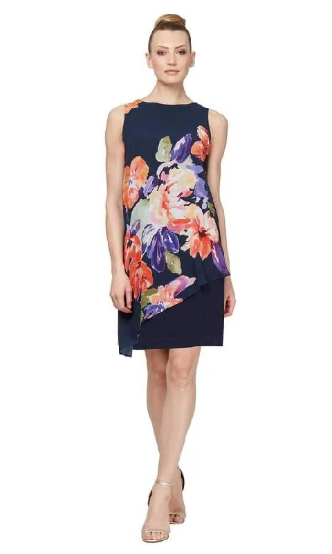 Stylish Women's Attire SL Fashions 9177308 Floral Print Short Dress