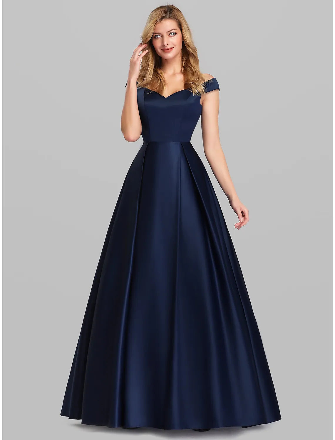 Women's Garments A-Line Evening Gown Elegant Luxurious Dress Wedding Guest Floor Length Sleeveless Plunging Charmeuse with Ruched