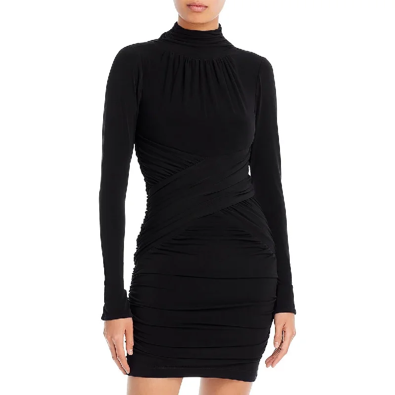 Formal Garments For Women Womens Above Knee Ruched Mini Dress