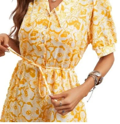 Women's Comfortable Garments Sunny Lemon floral dress