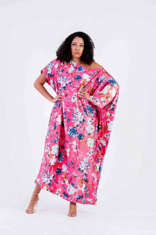 Women's High-Fashion Apparel Farida Pink Floral Maxi Dress