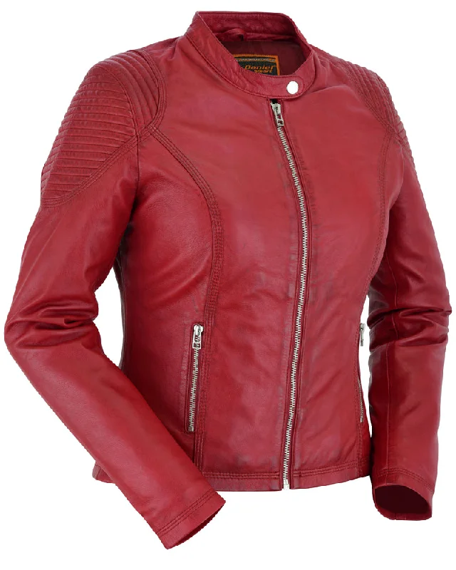 Comfortable Women's Apparel DS5501 Cabernet - Women's Fashion Leather Jacket