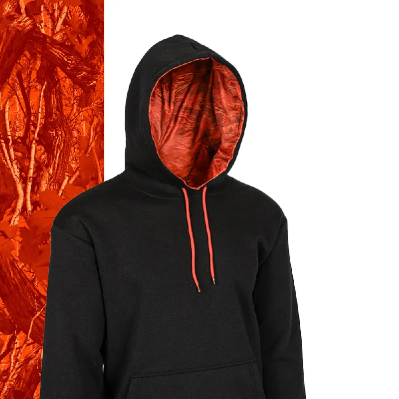 High-Fashion Women's Clothing Classic Lined Hoodie | SA Forest Camo-High Vis Orange | Black