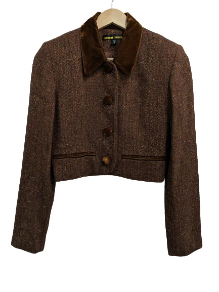 Women's Athletic Apparel [XS] Vintage Tweed Cropped Blazer