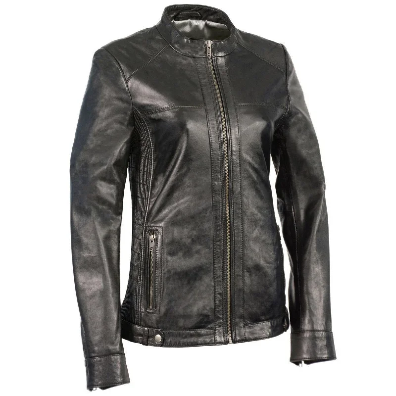 Women's Holiday Clothing Milwaukee Leather SFL2855 Women's Black  Zip Front Fashion Leather Jacket with Side Stretch Fitting