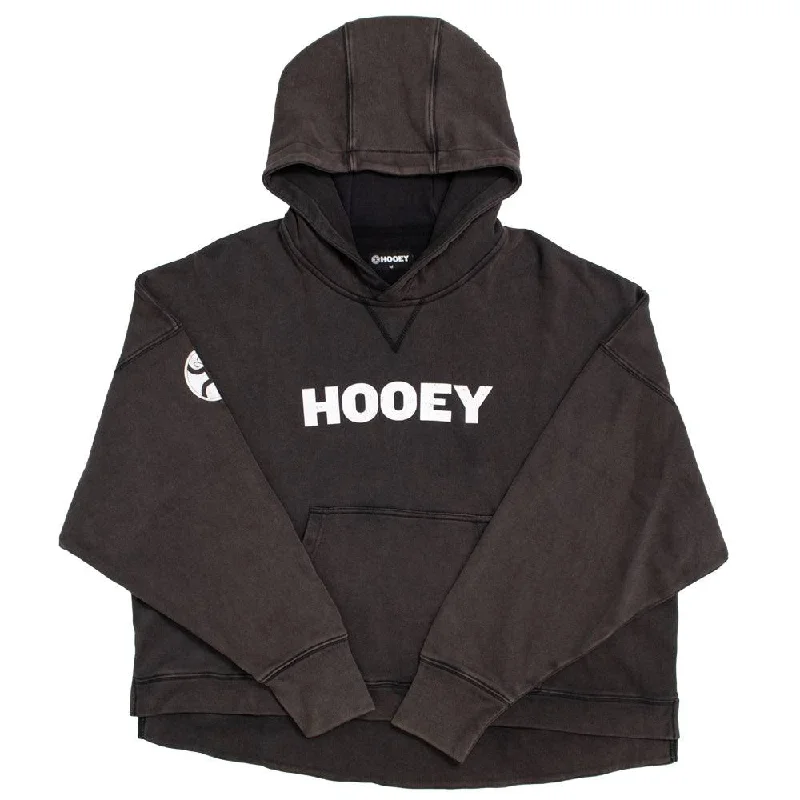 Stylish Clothes For Women "Roomy" Black w/ White Logo Hoody