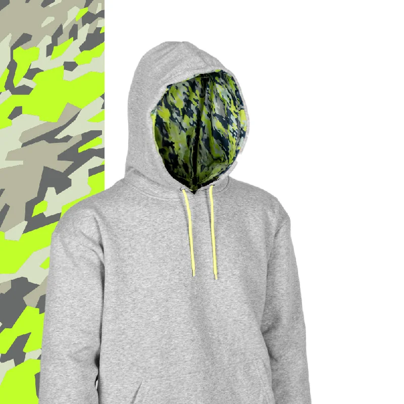 Women's Workout Clothing Classic Lined Hoodie | Geo Camo-Surge | Heather Grey