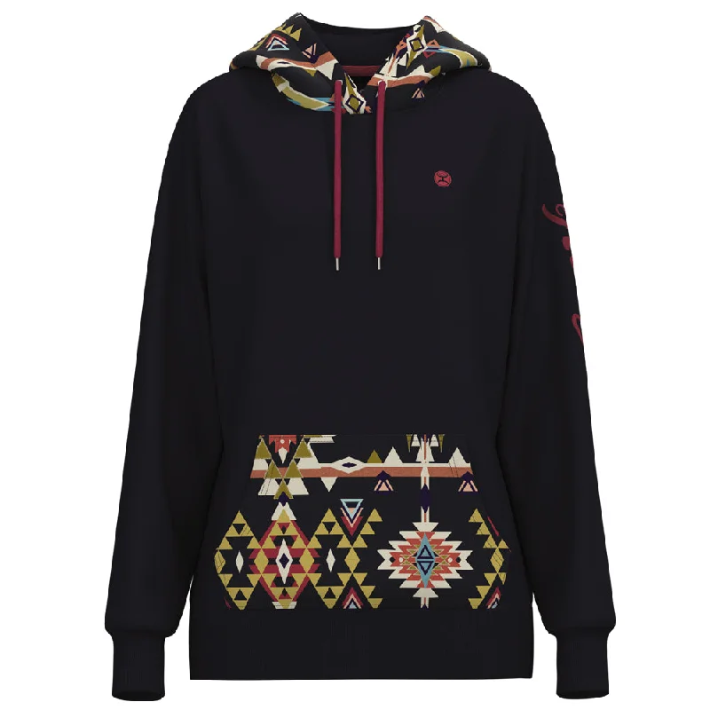 Women's Stylish Professional Garments "Summit" Navy/ multi-Aztec Hoody