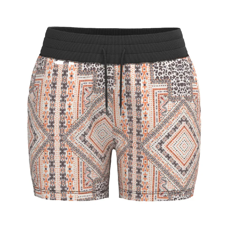 Women's Clothes "Oasis" Shorts White w/Pink/Black Pattern