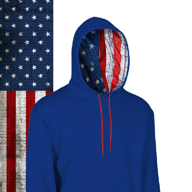 Women's Holiday Outfit Classic Lined Hoodie | American Flag | Royal