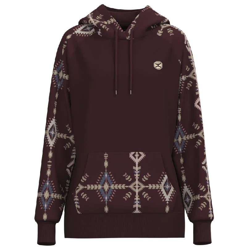 Women's Functional Outdoor Garments "Summit" Maroon / Aztec Hoody