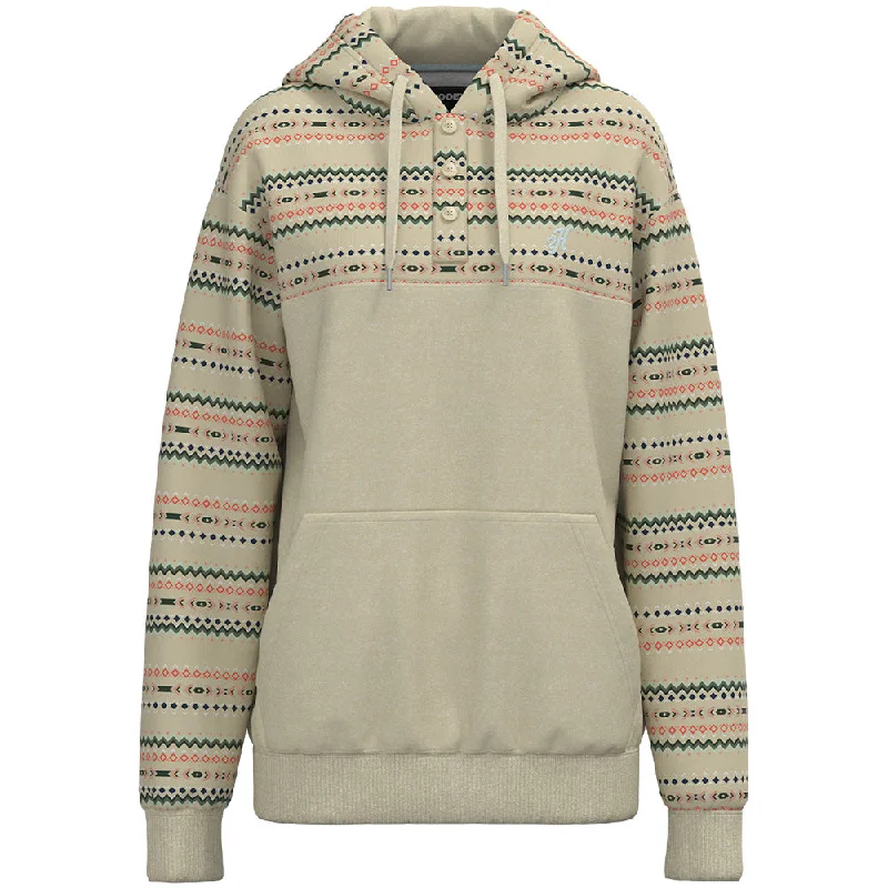 Women's Clothes And Garments "Jimmy" Cream w/ Multi Color Aztec Hoody