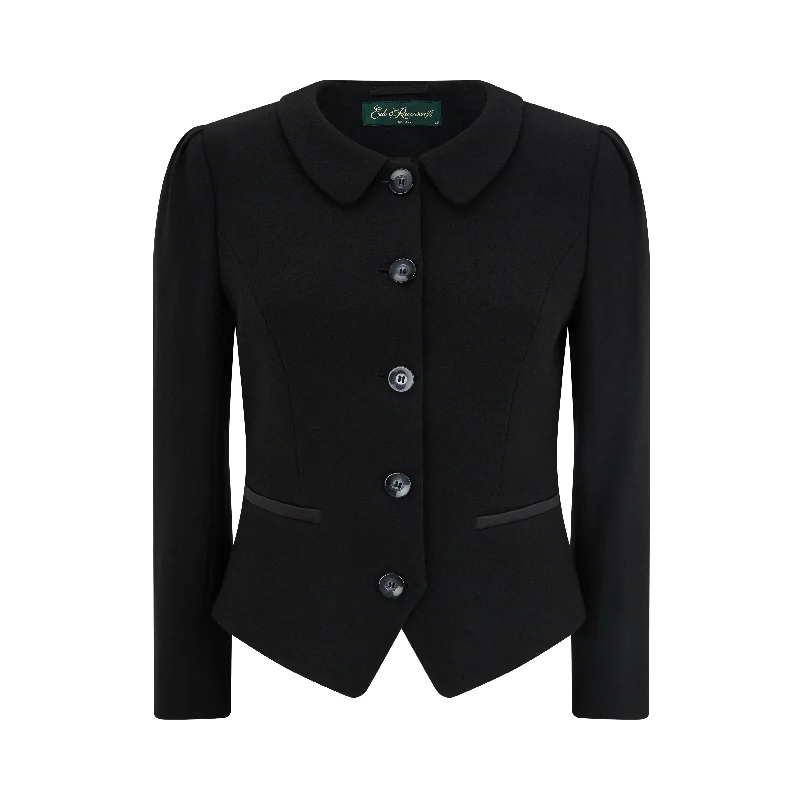 Women's Seasonal Apparel Libi Tailored Wool Crepe Jacket Black