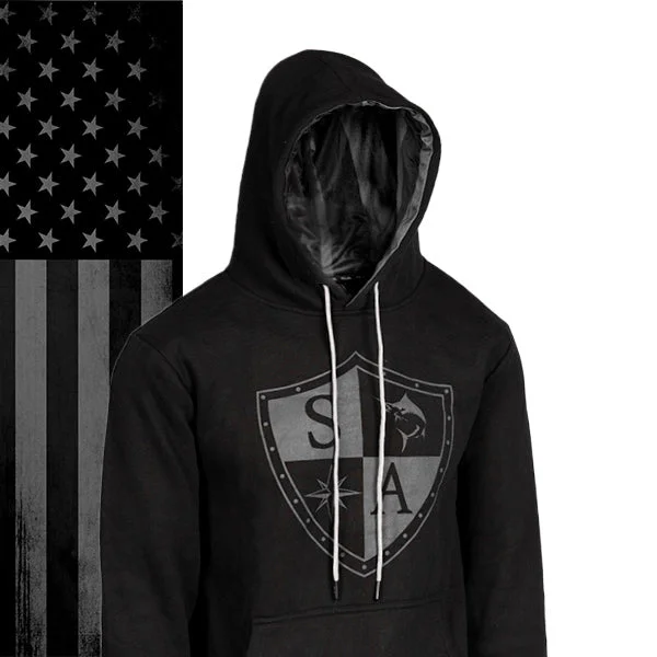 Women's Timeless Attire Classic Lined Hoodie | Blackout American Flag