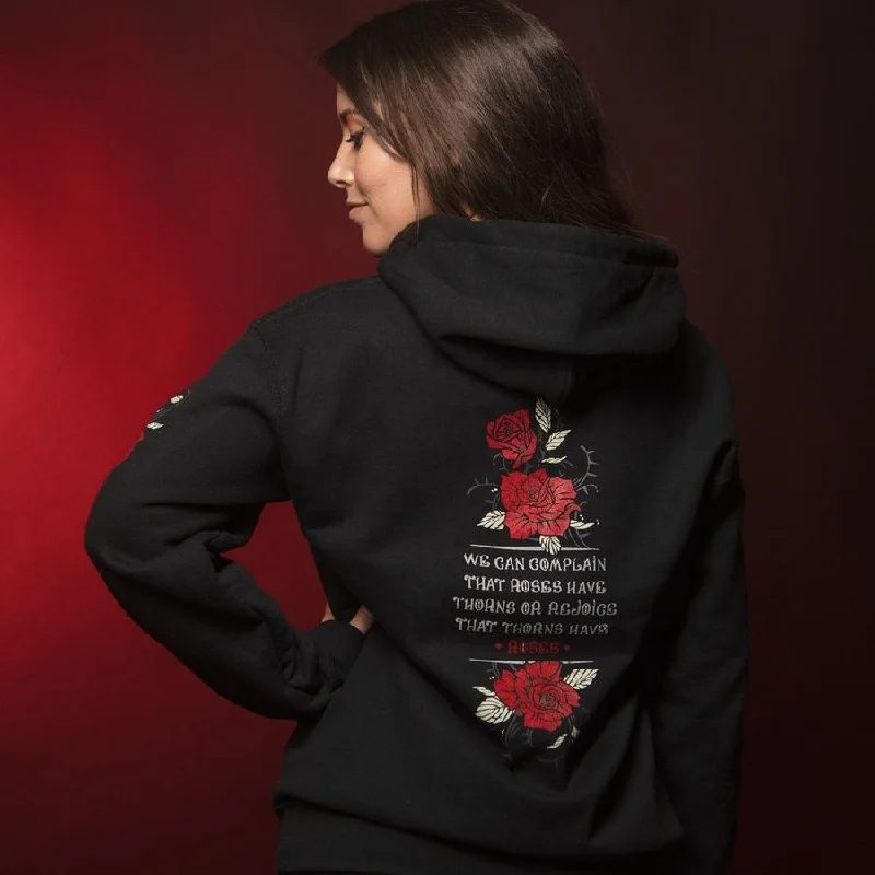 Tailored Clothing For Women Women's Roses Have Thorns Hoodie - Black