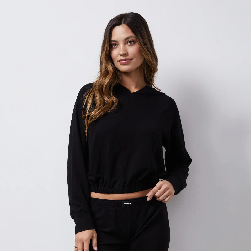 Comfortable Lounge Clothing French Terry Crop Hoody