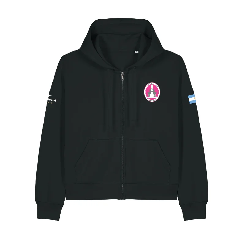 Women's Night-Out Outfit Pink Polo Cup 2024 Black Women's Zip Hoodie