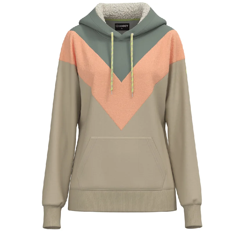 Women's Wardrobe Apparel "Berkley" Green/Gray Chevron Pattern Hoody